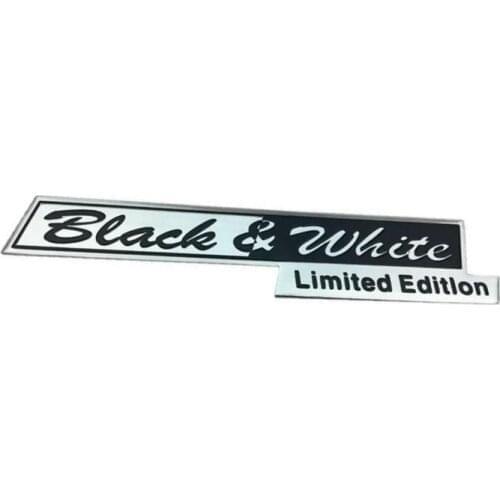 Metal Thin Aluminum BLACK & White Limited Edition Emblem