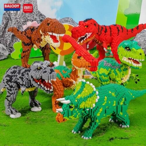 Jurassic Dinosaur Micro Building Block Triceratops Torvosaurus Tyrannosaurus Rex 3D Model Mini Brick Figures Toy For Christmas