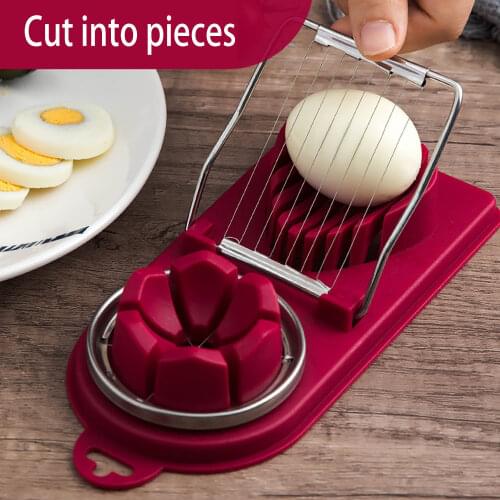 Multifunctional Egg Cutter Stainless Steel Egg Slicer Sectioner Cutter Mold Flower-Shape Luncheon Meat Cutter Kitchen Gadgets