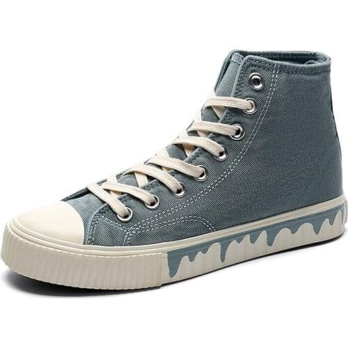 Men Classical High-Top Canvas Summer Fashion Breathable All-Match Shoes Outdoor Skateboard Soft Platform Students Sneakers 39-44