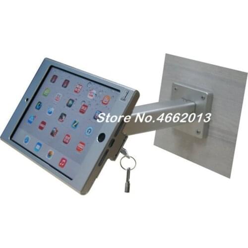 Wall mount for mini iPad metallic frame stand anti-theft enclosure holder display kiosk brace housing metal case with lock