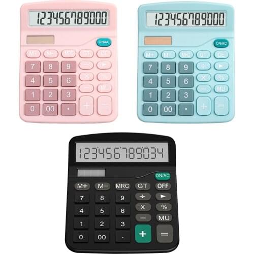 Home Office 12 Digits Display Handheld Desk Desktop Calculator Dual Solar Power Large Button Business & Accounts