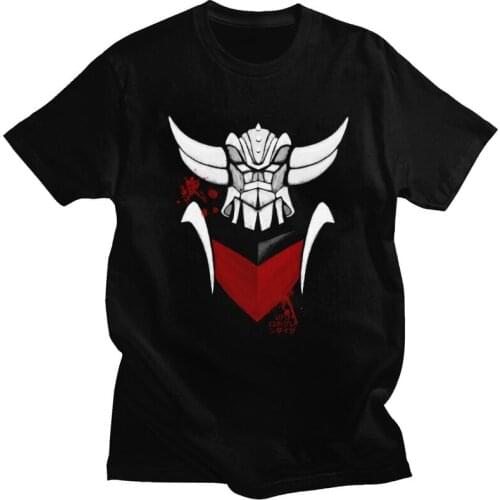 Ufo Robot Grendizer Japanese Anime T Shirt for Men 100% Cotton Tee Goldrake Goldorak Tshirt Short-Sleeve Casual T-shirt Gift