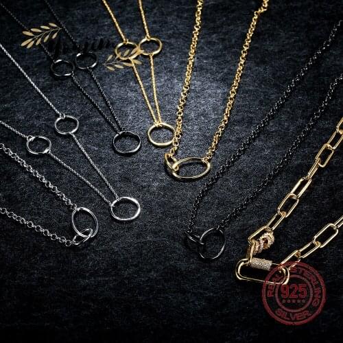 New Womens Zircon 925 Silver Necklace Light Luxury Fashion Monaco Exquisite Jewelry Gift