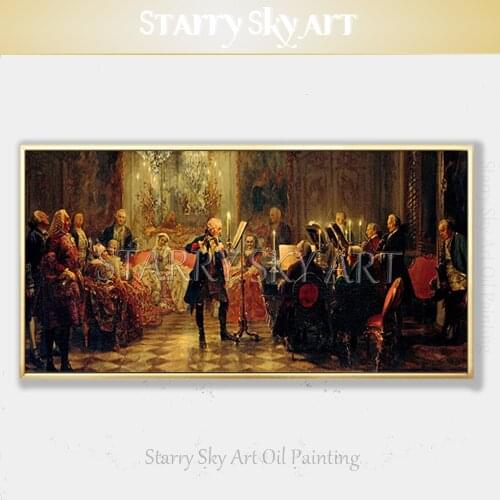Professional Artist Hand-painted High Quality 20 Century Wall Art Luxury Art Musical Concert Oil Painting for Wall Decoration