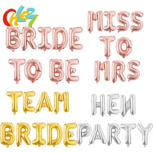 Rose Gold Silver Bride To Be Balloon Team Bride Hen Party Bridal Shower Miss To Mrs Wedding Party Decoration Alphabet Globos