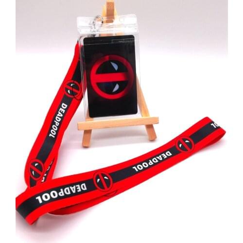 Retail 1 pcs Deadpool Neck Strap Lanyards Card Holders Bank Neck Strap Card Bus ID Holders Rope Key Chain L1