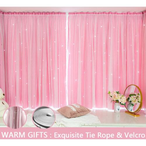 Punch Free Velcro Curtains Blackout Window Home Decor Bedroom Living Room Star Decoration Shading Blind Drape Accessory TJ1620-1