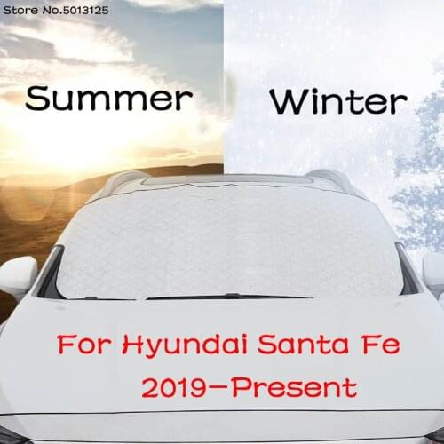 Car Front Window Sunshade Mesh Window Sun Visor Shield Sunshade Protector Aluminum Foil for Hyundai Santa Fe 2019 2020 2021