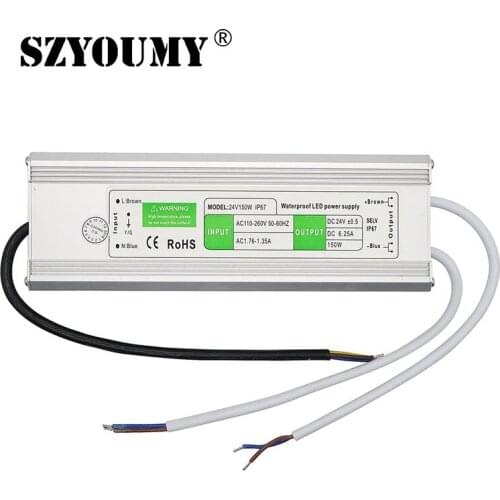 SZYOUMY Voltage Transformer AC110-260V to DC24V Waterproof Power Supply 24V 6.25A 150W Led Driver For Strip Industrial Equipment