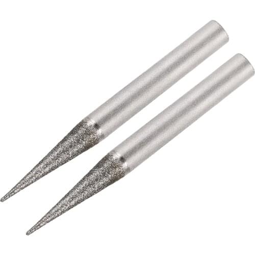 Uxcell Diamond Burrs for Rotary Tool 1/4-Inch Shank 10mm Tapered 120 Grit 2 Pcs Pointed 6mm