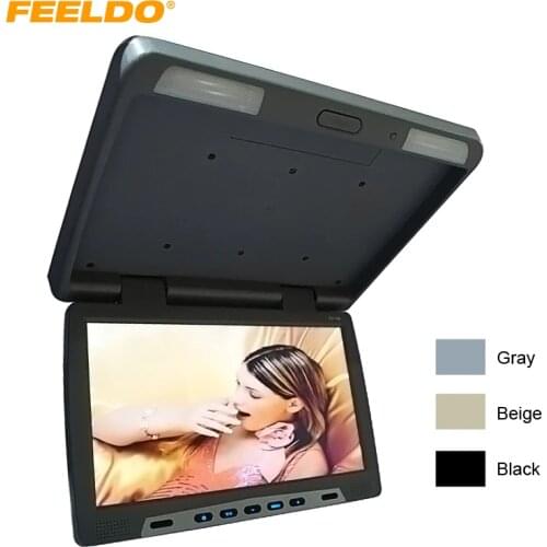 FEELDO Car Bus 15.6 inch Roof Mounted LCD Monitor Flip Down LCD Monitor for Car DVD 3-Color #AM1292