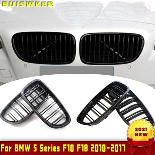 1 Pair 5 Series F10 front grill Glossy Black Front F10 Grille For BMW F10 black grill Matte Dual Slat Car Grills 2010