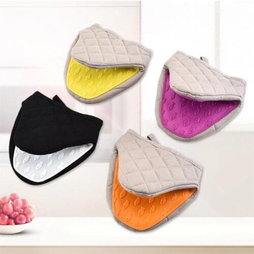 1pc Kitchen Microwave Oven Silicone Resistant Heat Temperature Gloves Insulation Anti Scald Hand Clip Dish Bowl Gloves