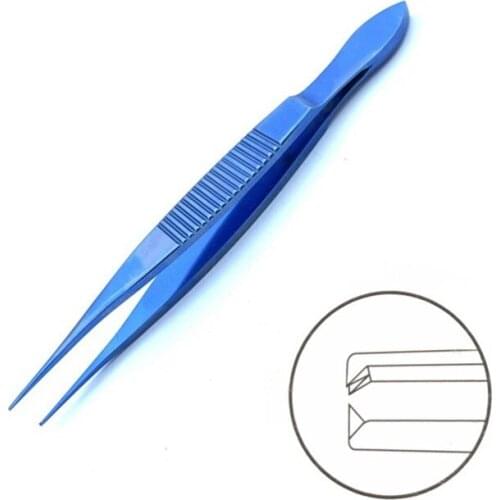 100mm long Titanium Forceps Straight Teeth ophthalmic instrument double eyelid