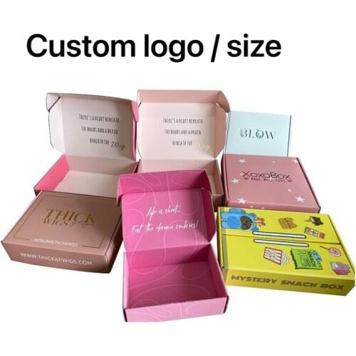 1000pcs custom logo size package carton small gift box Wigs blank 3layer corrugated paper box customized boxes for clothing