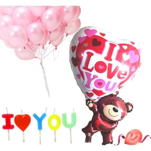 1pscHot Wedding decorations balloons New Bear hand heart " I love You" foil helium Balls air balloon party decorations supplies