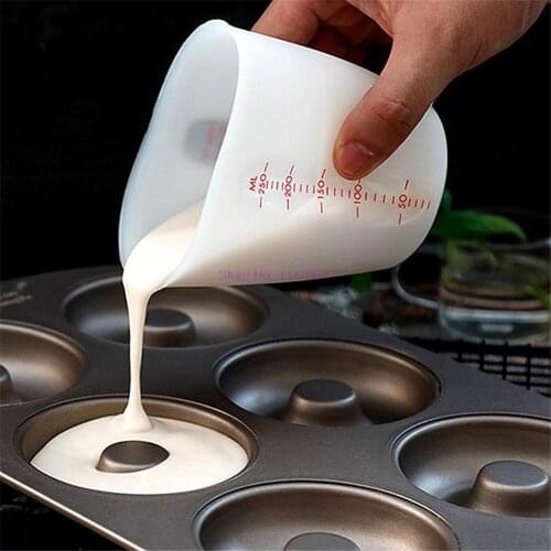 20pcs 250ML 500ML Smooth Reusable Silicone Measuring Cup Cook Bakers Resin Jewelry Tools Measuring Cup For Baking
