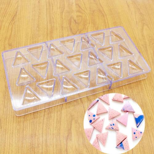 21 Triangle Polycarbonate PC Chocolate Mold 3D Lollipop Fondant Candy Cake Molds Kitchen Baking Pastry Tools