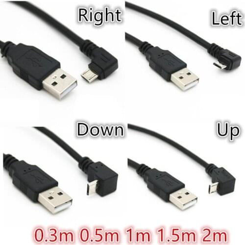 5pcs 90 degree elbow right left up down data cable micro USB data cable for samsung xiaomi lg