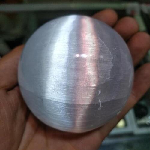 60mm Natural Gypsum Selenite Satin Spar Crystal Sphere Ball Gift