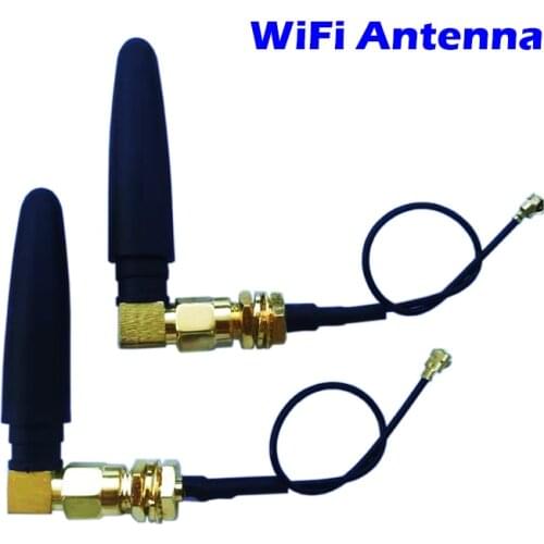 WiFi Antenna 3dbi Sma Male Connector 802.11b Aerial+IPX to Extension Cord Pigtai Cable 11cm Elbow Right Angle L router for WiFI