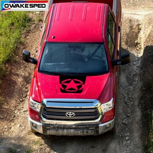 ARMY Pentagram Graphics Vinyl Decals Car Hood Stripes For Toyota Tundra Pickup Trunk Auto Bonnet Engine Cover Decor Stickers