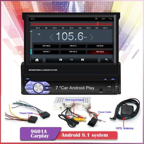 1din 7'' Car Radio Cassette Carplay MP5 Player Mirror Link GPS Navigation Manual Telescopic Screen Bluetooth for Android/IOS