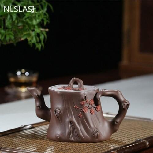 Large capacity 350ml Yixing Upscale Tea Pot Purple Clay Plum blossom teapot beauty kettle Raw ore Handmade Tea set Customized