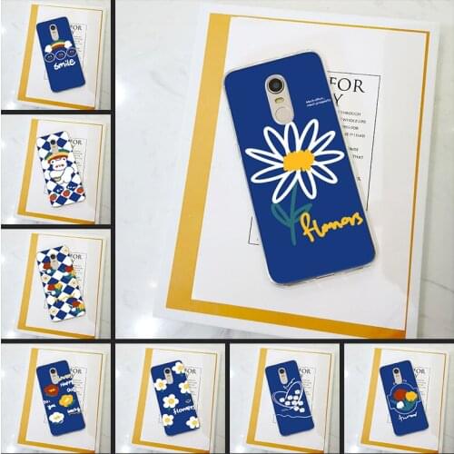 Blue Flower Phone Case For Pocophone F1 Xiaomi Redmi Note 4 4X 5 5A 6 Pro Prime For Redmi S2 4A 5A 6A 5 Plus Silicone Back Cover