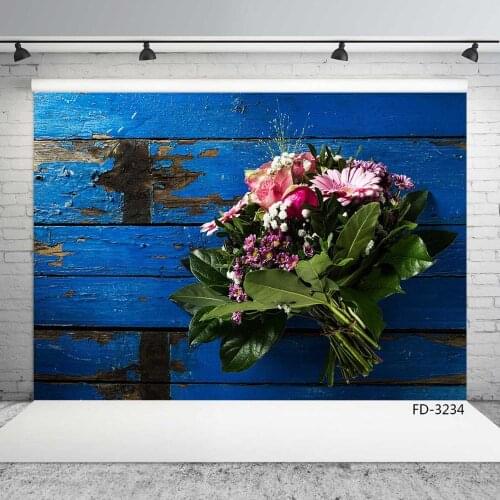 Floral Vintage Wooden Old Plank Board Flower Photocall Background Baby Child Portrait Photography Photo Studio Props Backdrops