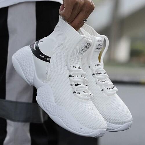 Mens High Top Sports Shoes High Quality Trend Running Shoes Outdoor Non-slip Man Sneakers Breathable Adult Tennis Shoes