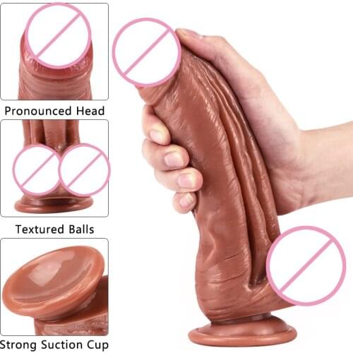HOWOSEX 24*5.8CM Giant Realistic Dildo Soft Huge Penis With Suction Cup Big Horse Dildos Giant Anal Toy Thick Dick Sex Toy