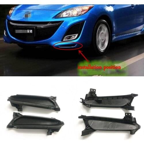 JanDeNing 2pcs For Mazda 3 2010-2011 Front bumper Cover Frame Grille Trim black