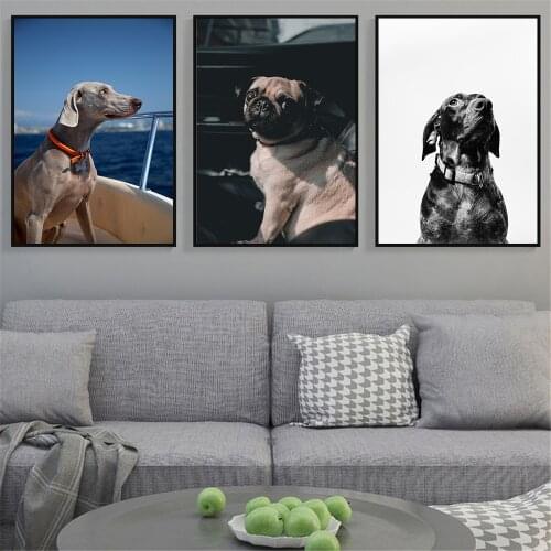 Animal Print Dog Posters Cute Pet Wall Picture For Living Room Painting On Canvas Art Modern Decoration Home Kitchen Decor