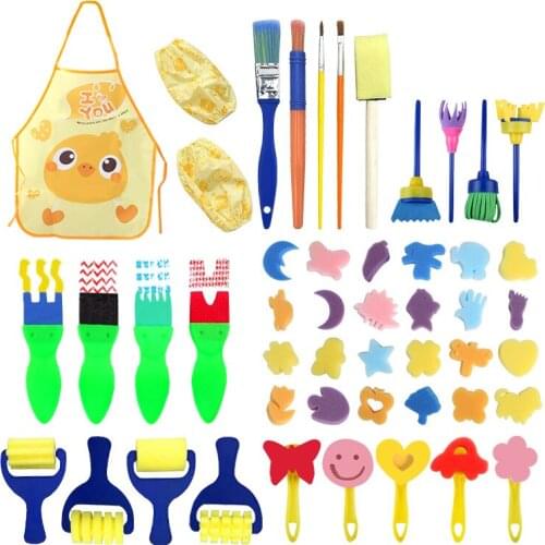 Childrens painting sponge brush seal EVA creative graffiti early education DIY art supplies 49 pieces