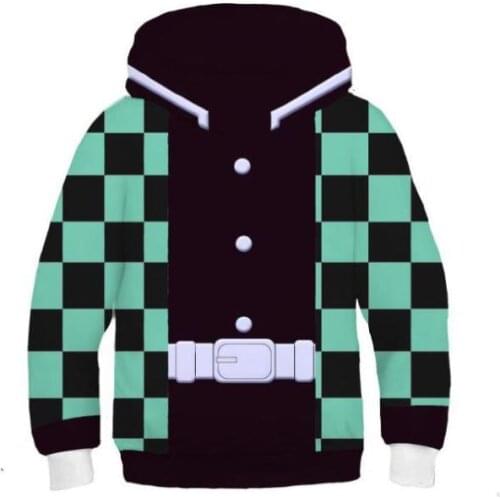Anime Cosplay Demon Slayer Kimetsu no Yaiba Cosplay Kamado Tanjirou Cosplay Costume Kimetsu no Yaiba Hoodie Kids Boy Girl