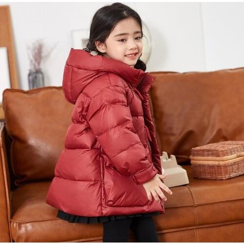 Girls Sweet Short Winter Down Coat 5 6 years Baby Girl Thicken Warm Hooded Jackets