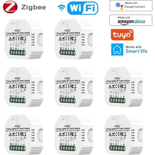 1-8pcs ZigBee 3.0 Tuya Smart DIY WiFi Smart Light Switch Breaker Timer Wireless Remote Control With Alexa Google Home Smart Home