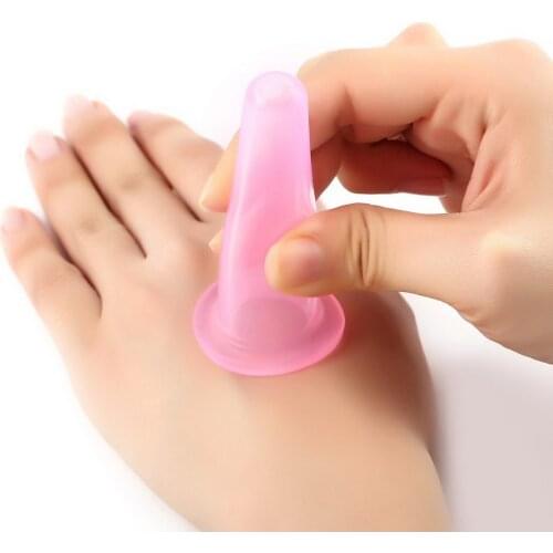 Silicone Massage Cupping Set 2 Facial Cups & 2 Mini Facial Cups Body Massage Helper Skin Care Massage for Face Neck Back Eyes