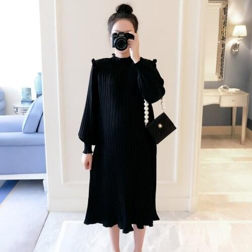 2020 Casual Loose Maternity Clothes For Pregnant Women New Spring Maternity Dresses Fashion Pleated Long Pregnancy Dress