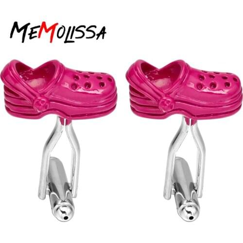 MeMolissa Novelty Shoes Design French Cufflinks for Mens Womens Red Shoes Cuff buttons Unique Personal Shirt Cuff Links Jewelry