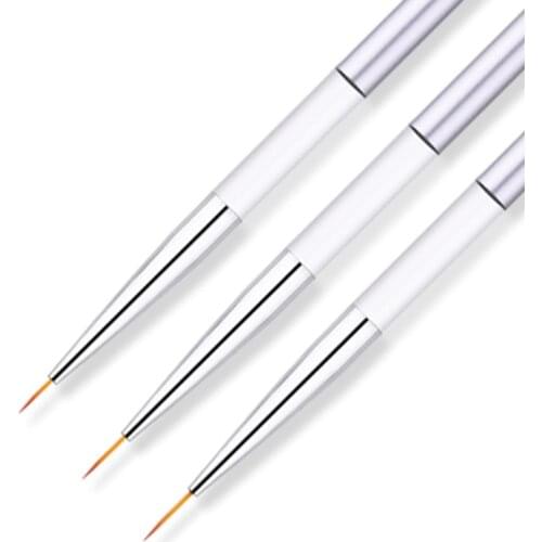 BORN PRETTY 3PCS Nail Brush Acrylic Handle Pen Nail Art Line Painting Flower Drawing Brush For UV Gel Polish Nail Art Tool