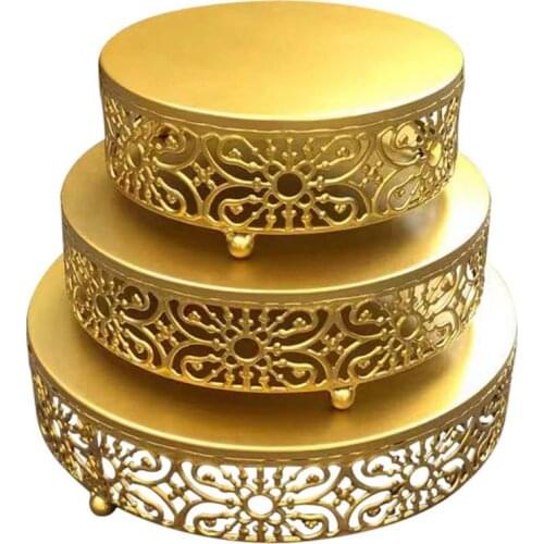 3-Piece Cake Stand Set Dessert Display Cupcake Stands For Pastry European-style Cake Stand Wedding Props Cake Tray Iron Art