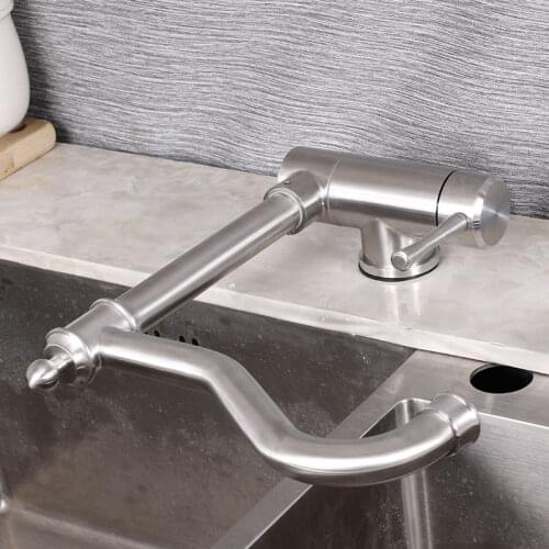 Lie down kitchen faucet window tap single handle special design 304 stainless steel