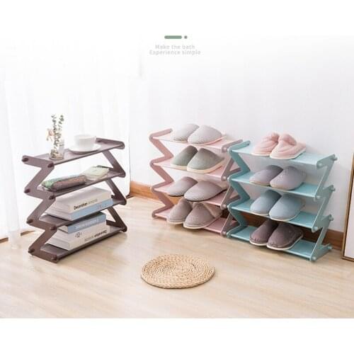 Steel Rack Simple Stainless Steel Assembled Shoe Rack Save Space Slippers High Heels Home Dormitory Foldable Multi-Layer Storage