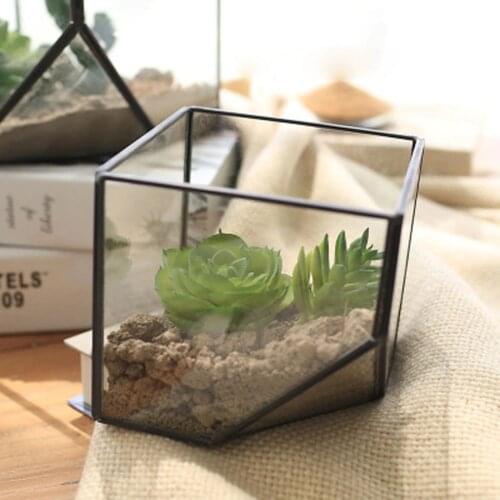 Plant Glass Terrarium Cube Fairy Garden House Greenhouse Terrarium Container for Gift DIY Home Wedding Decoration