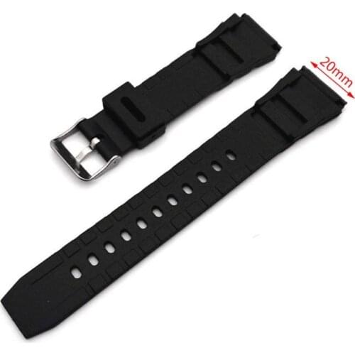 87HA Silicone Rubber Watch Strap Band Deployment Buckle Diver Waterproof 18mm - 22mm