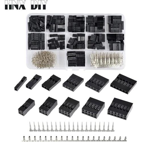 620Pcs Dupont Connector 2.54mm Dupont Cable Jumper Wire Pin Header Housing Kit Male Crimp Pins+Female Pin Terminal Connector