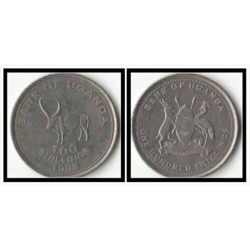 Uganda 100 Shilling 1998 Edition Coins Africa Original Coin Collectible Edition Real Rare Commemorative